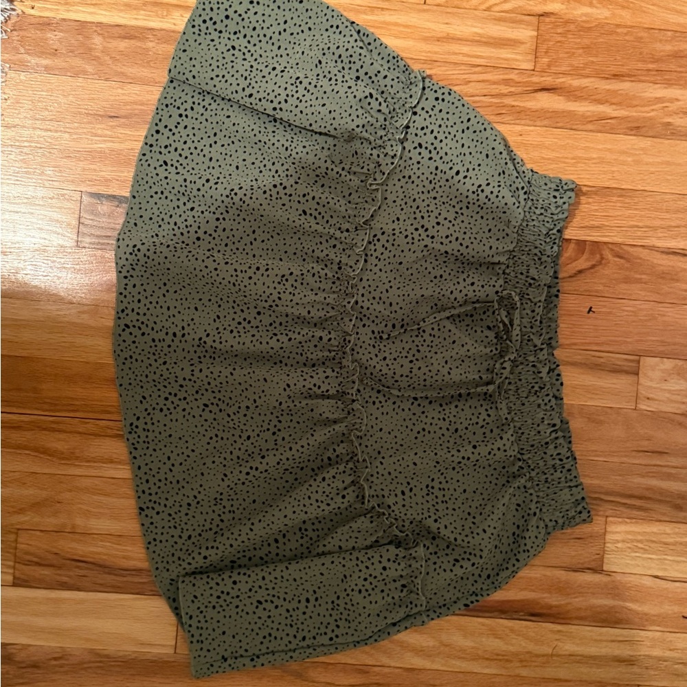 Amazon Green and Black Polka Dot Skater Skirt